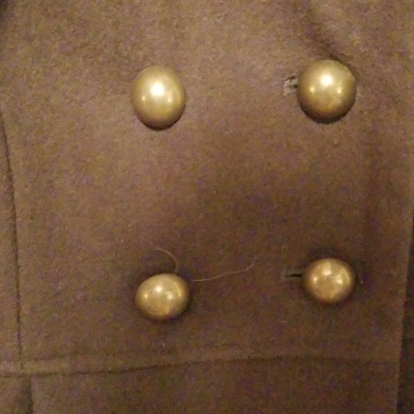Olive Green Army Peacoat - Picture 3 of 5